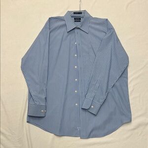 Nautica Men's Blue Striped Dress Shirt